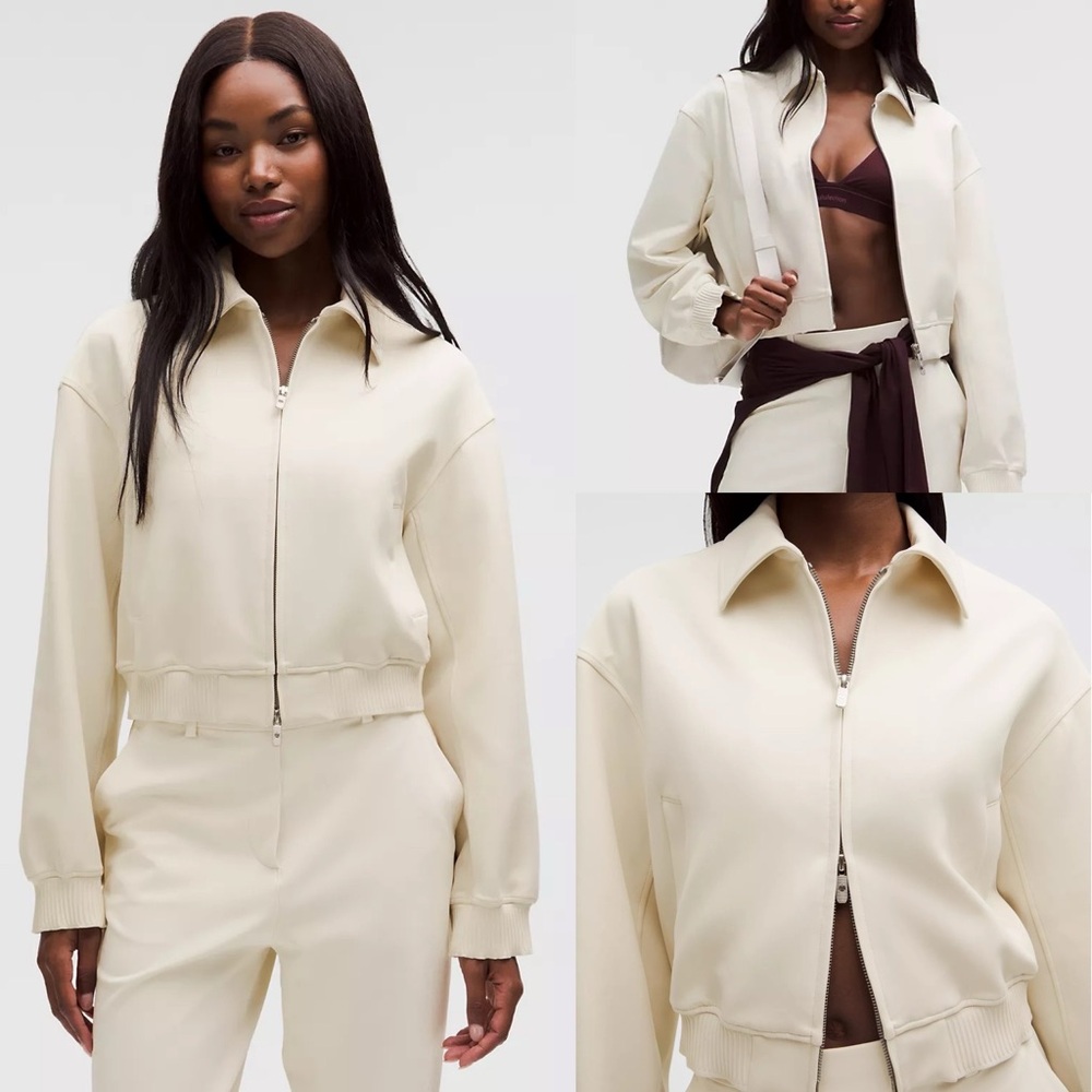 EUC Lululemon Daydrift Bomber Jacket in Light Ivory, SZ. L